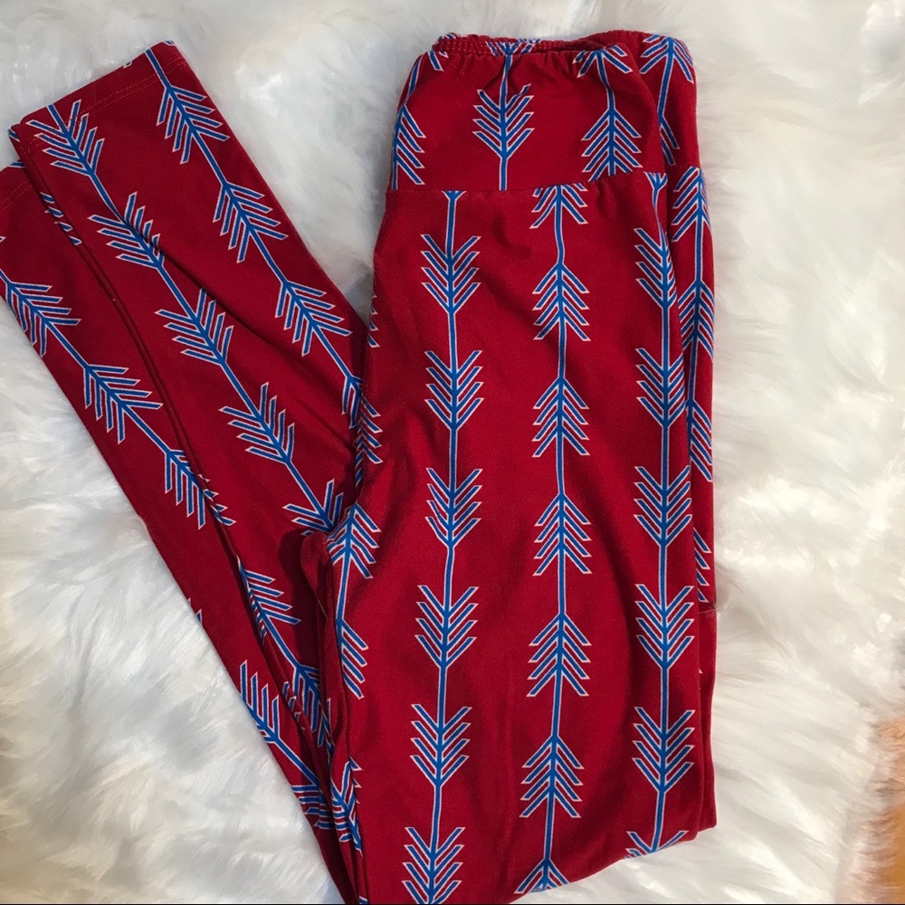 LuLaRoe leggings Red blue white size OS